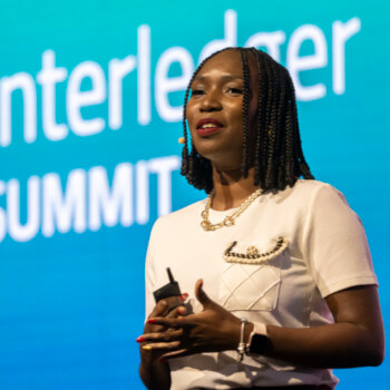 Julaire Hall speaking at the Interledger Summit